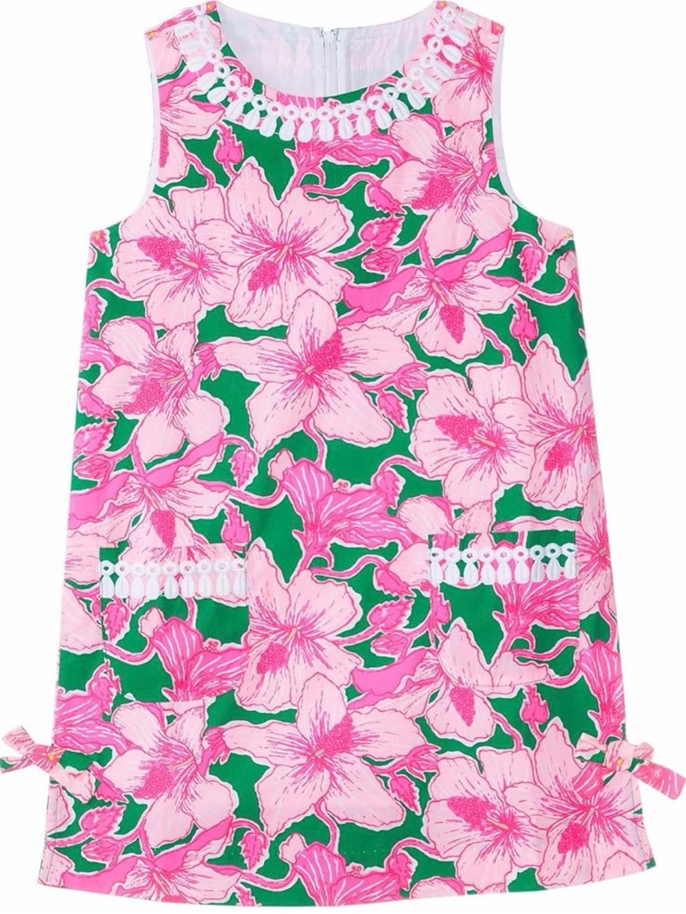 Lilly Pulitzer Girls Floral Shift Dress in Pink and Green
